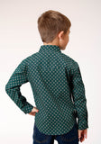 Roper Boys Long Sleeve Snap Croshort Sleeve Walk Foulard Western Shirt - Roper