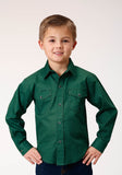 Roper Boys Long Sleeve Snap Four Leaf Foulard Western Shirt - Roper
