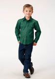 Roper Boys Long Sleeve Snap Four Leaf Foulard Western Shirt - Roper