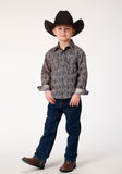 Roper Boys Long Sleeve Snap Vintage Paisley Western Shirt - Roper