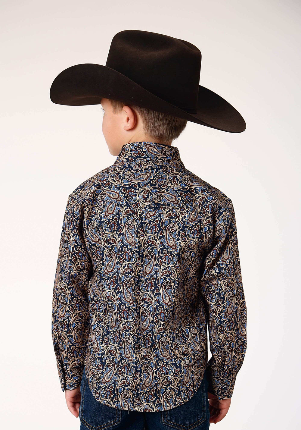 Roper Boys Long Sleeve Snap Vintage Paisley Western Shirt - Roper - Flyclothing LLC