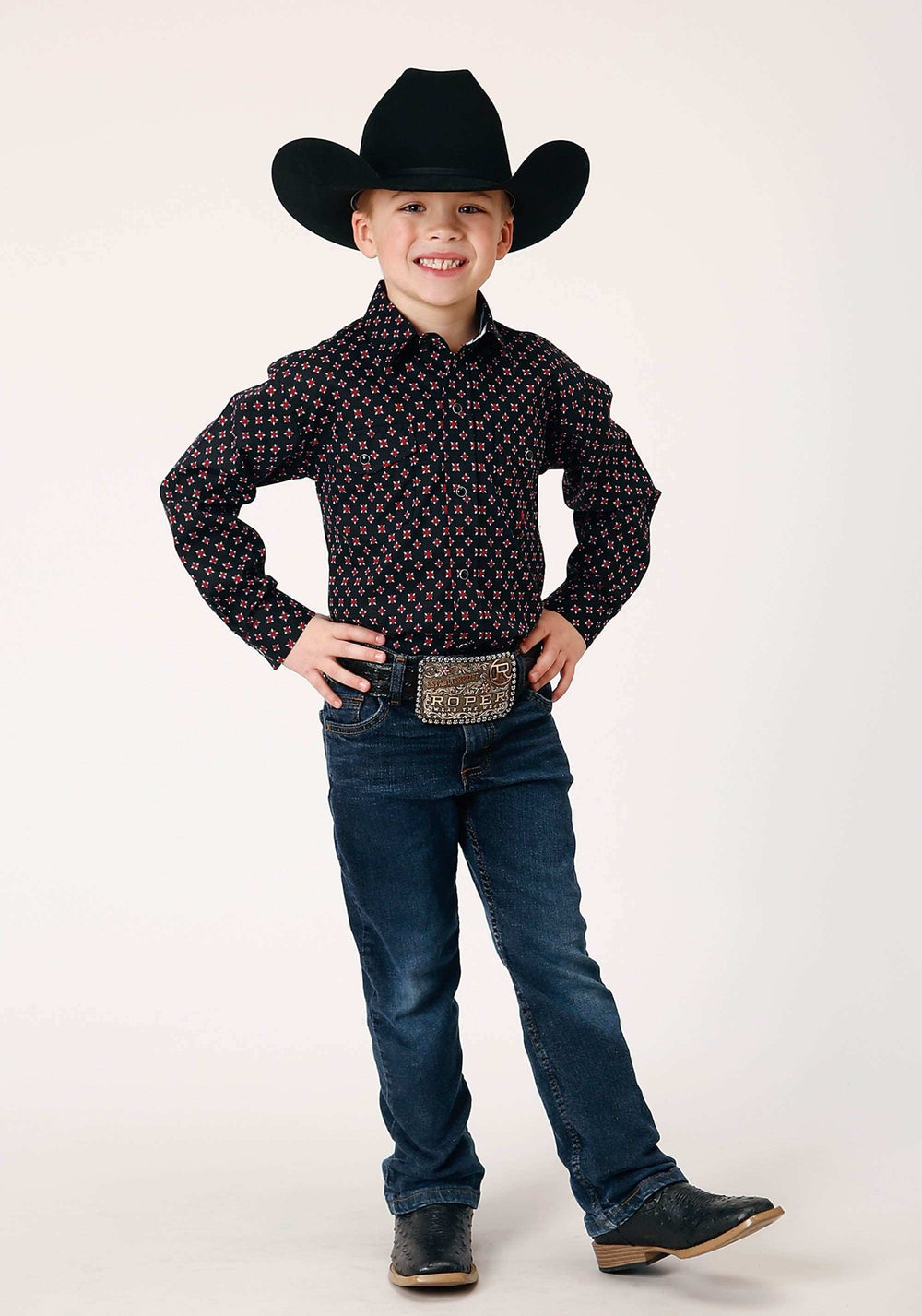 Roper Boys Long Sleeve Snap Cottage Foulard Western Shirt - Roper - Flyclothing LLC