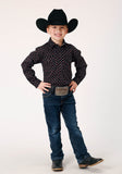 Roper Boys Long Sleeve Snap Cottage Foulard Western Shirt - Roper