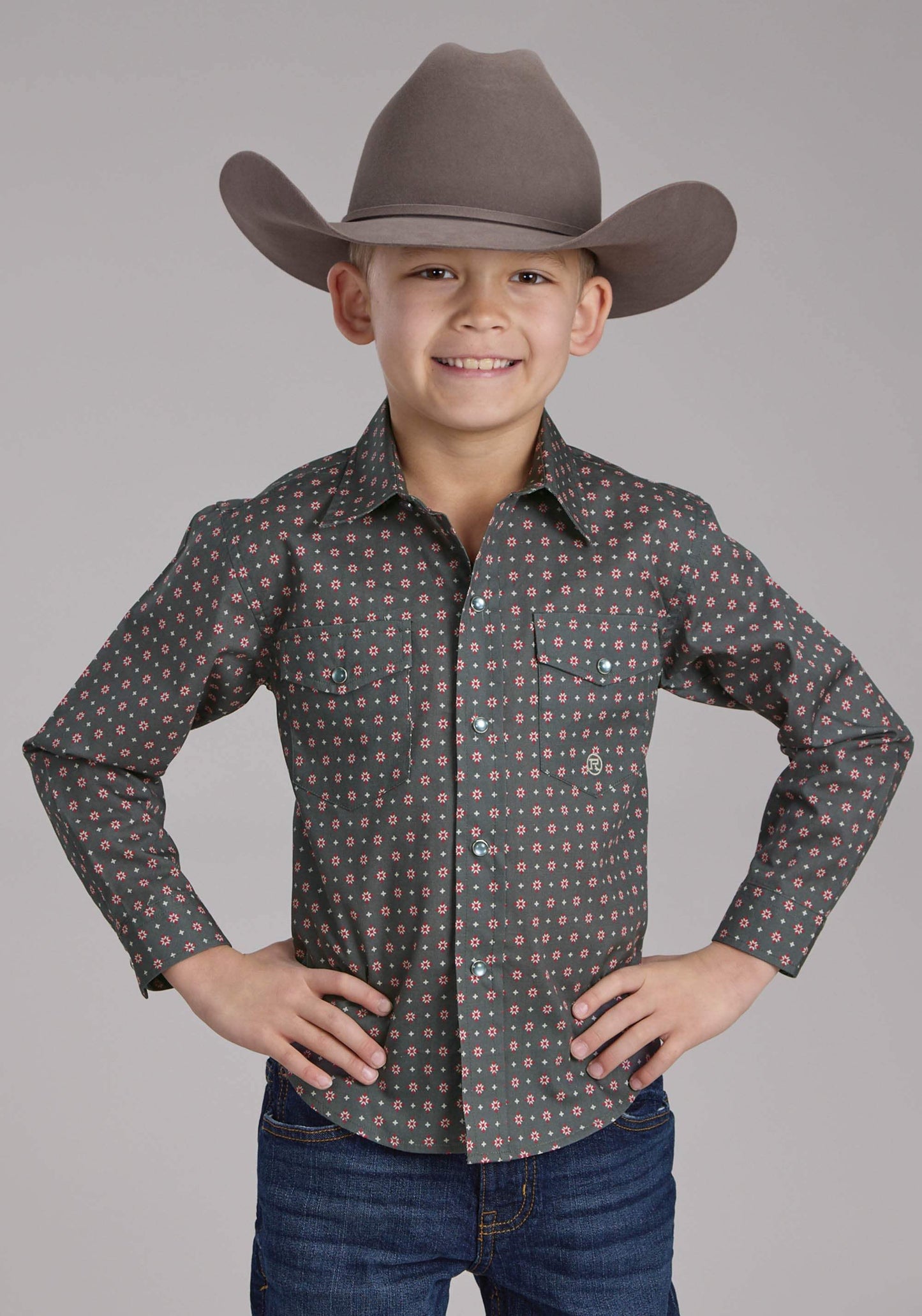 Roper Boys Garnet Foulard Long Sleeve Snap Western Shirt - Roper - Flyclothing LLC