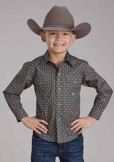 Roper Boys Garnet Foulard Long Sleeve Snap Western Shirt - Roper - Flyclothing LLC
