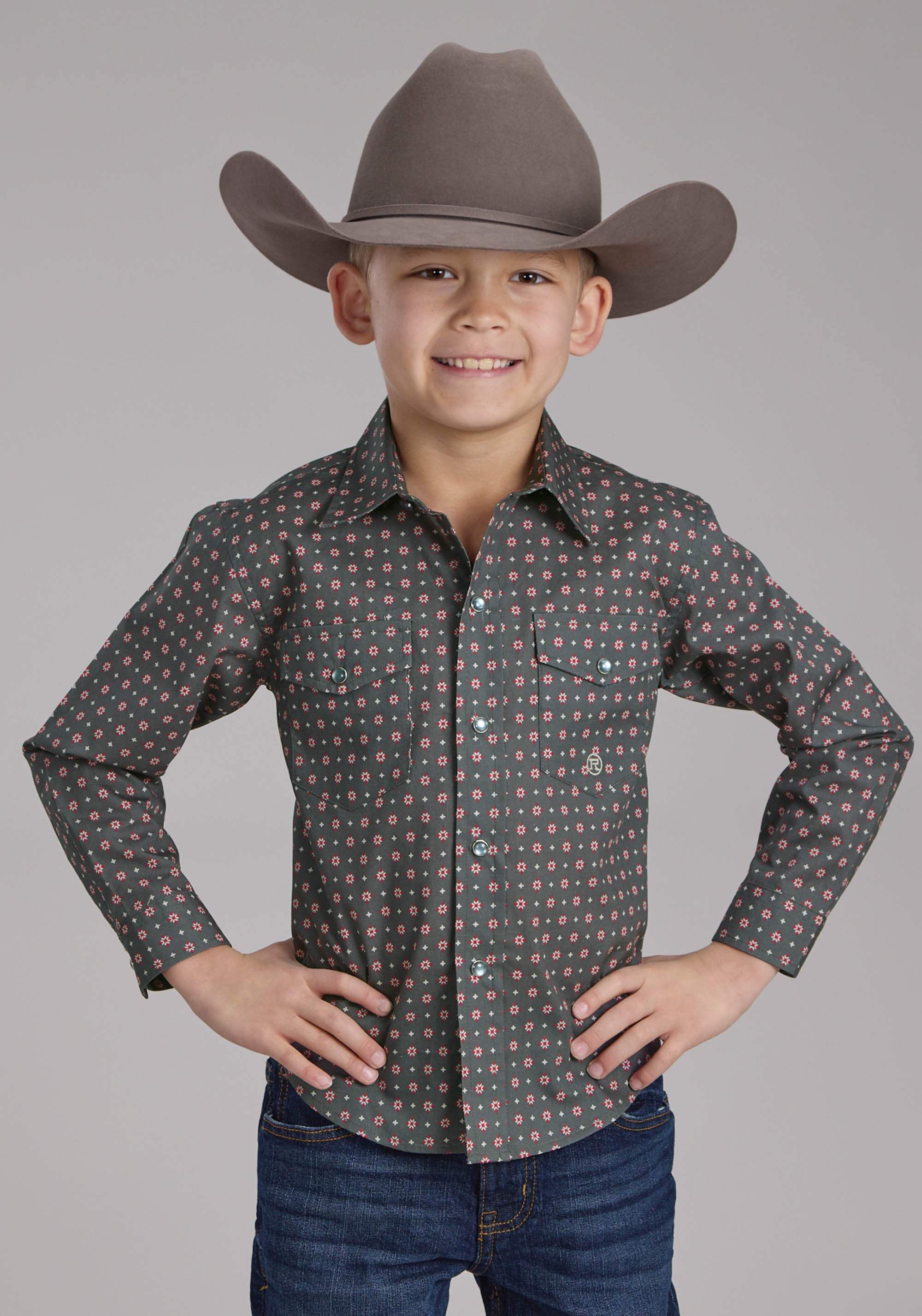 Roper Boys Garnet Foulard Long Sleeve Snap Western Shirt - Roper - Flyclothing LLC