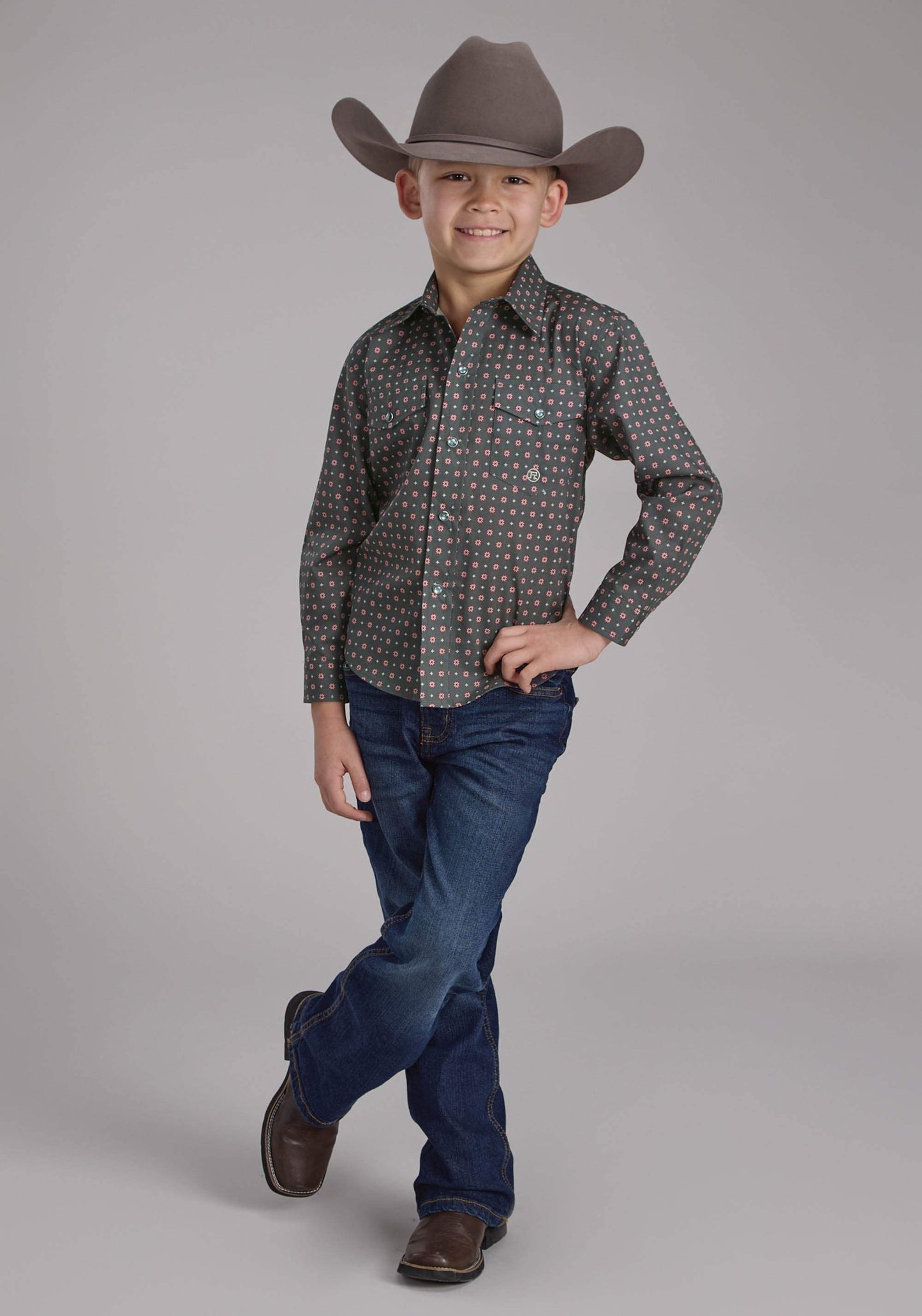 Roper Boys Garnet Foulard Long Sleeve Snap Western Shirt - Roper - Flyclothing LLC