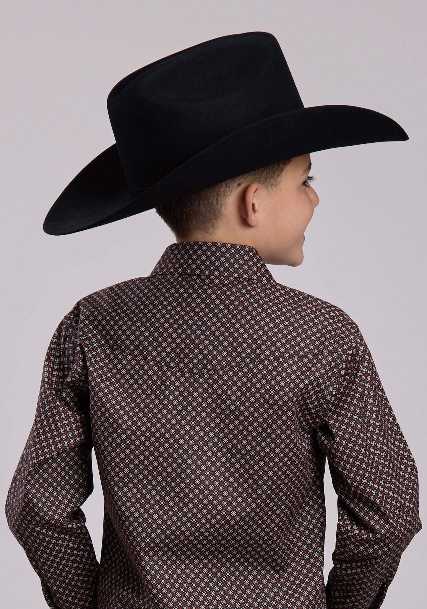 Roper Boys Long Sleeve Snap Red Star Geo Western Shirt - Roper - Flyclothing LLC