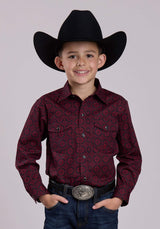 Roper Boys Long Sleeve Snap Garnet Medallion Western Shirt - Roper - Flyclothing LLC
