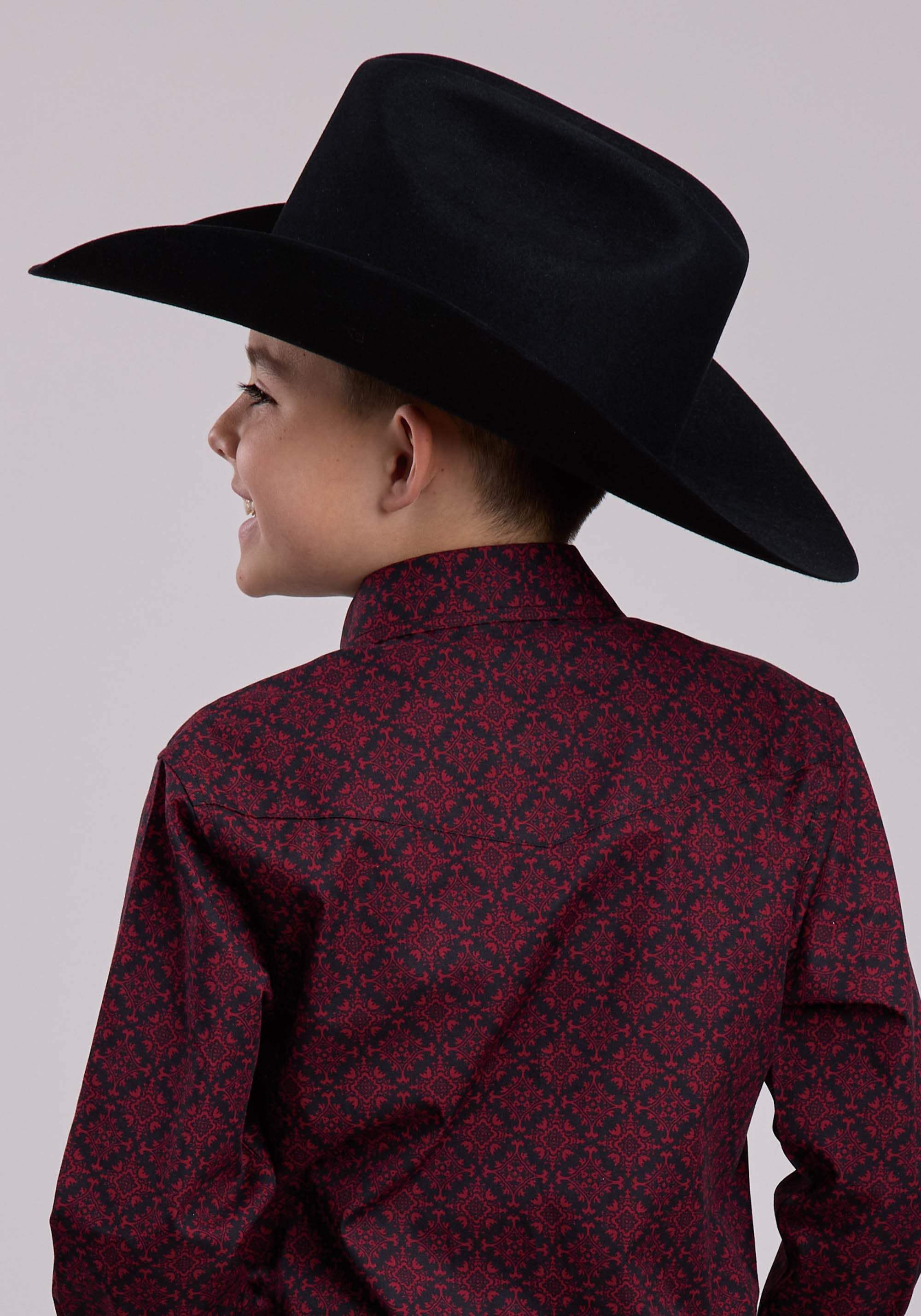 Roper Boys Long Sleeve Snap Garnet Medallion Western Shirt - Roper - Flyclothing LLC