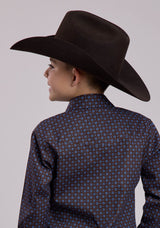 Roper Boys Long Sleeve Snap Winter Foulard Western Shirt