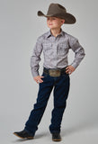 Roper Boys Long Sleeve Snap Silver Medallion Western Shirt - Roper