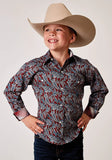 Roper Boys Long Sleeve Snap Red River Paisley Western Shirt - Roper