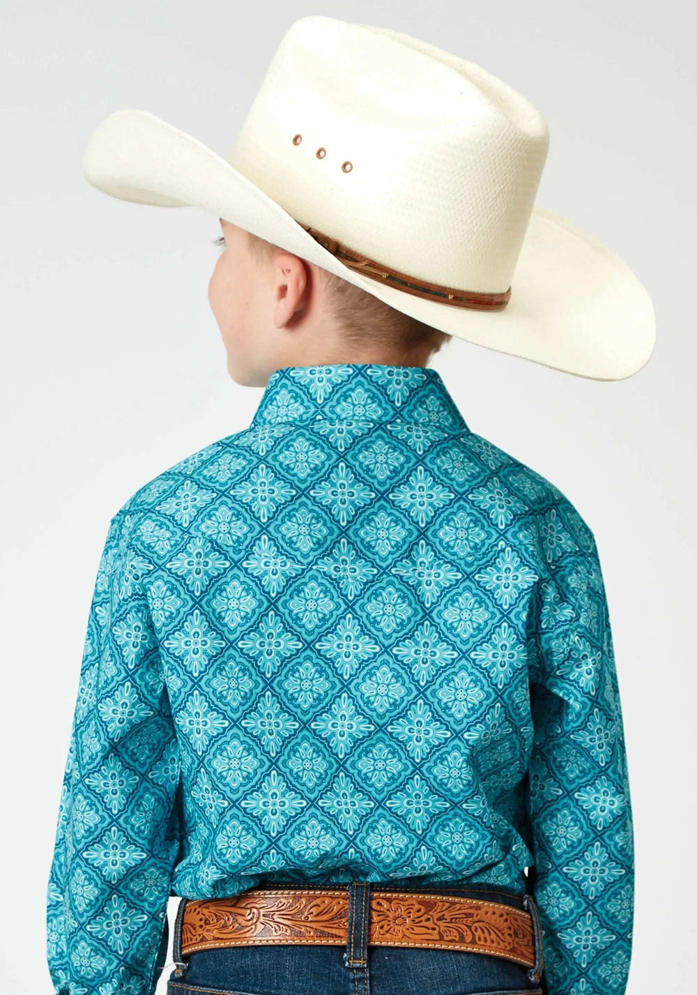 Roper Boys Long Sleeve Snap Lake Medallion Western Shirt - Roper - Flyclothing LLC
