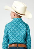 Roper Boys Long Sleeve Snap Lake Medallion Western Shirt - Roper