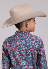 Boys Roper Bandana Paisley Long Sleeve Snap Shirt - Roper - Flyclothing LLC