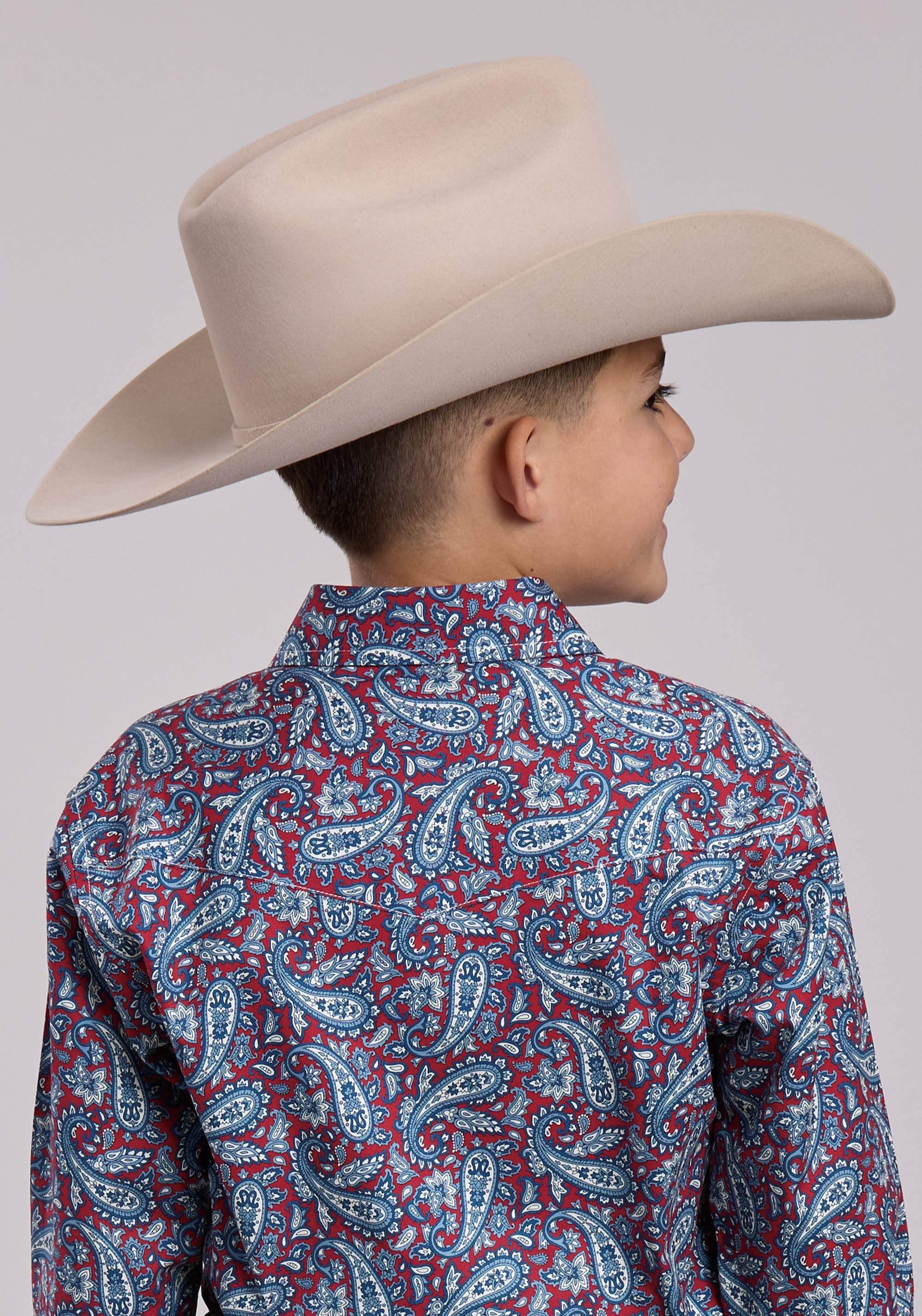 Boys Roper Bandana Paisley Long Sleeve Snap Shirt - Roper - Flyclothing LLC