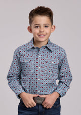Boys Roper Vintage Scroll Foulard Long Sleeve Snap Shirt