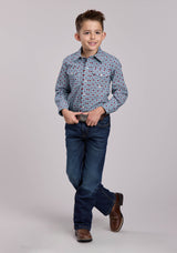 Boys Roper Vintage Scroll Foulard Long Sleeve Snap Shirt