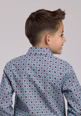 Boys Roper Vintage Scroll Foulard Long Sleeve Snap Shirt