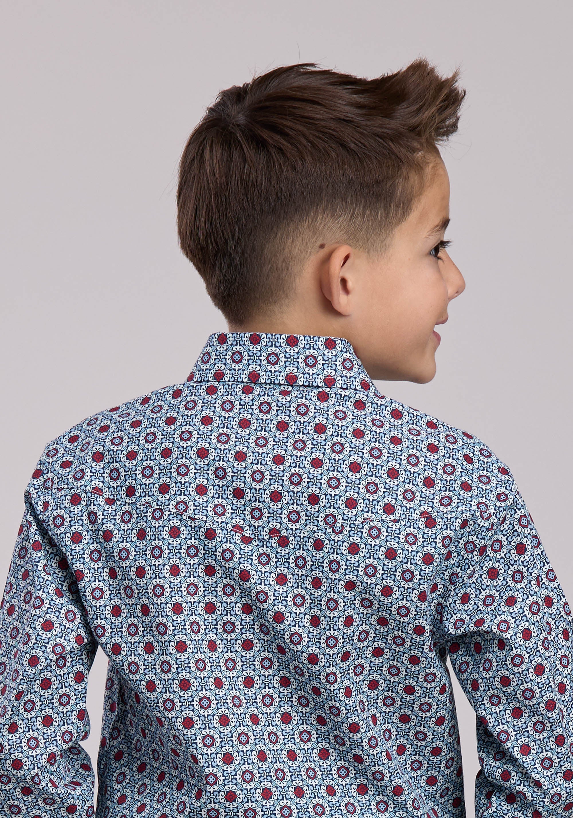 Boys Roper Vintage Scroll Foulard Long Sleeve Snap Shirt