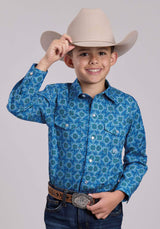 Boys Roper Ornamental Paisley Long Sleeve Snap Shirt - Roper - Flyclothing LLC