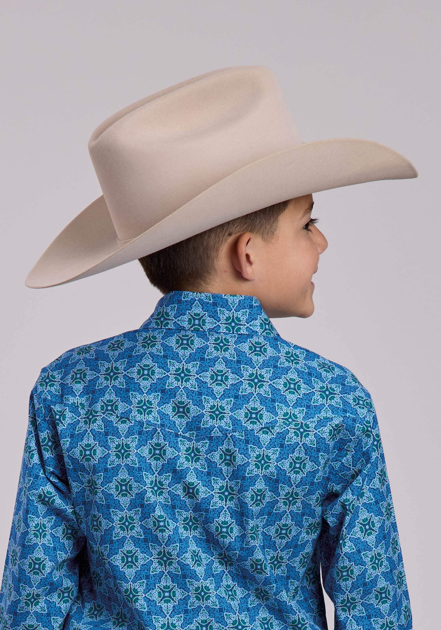 Boys Roper Ornamental Paisley Long Sleeve Snap Shirt - Roper - Flyclothing LLC