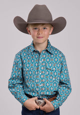 Boys Roper Vintage Ornate Paisley Long Sleeve Snap Shirt
