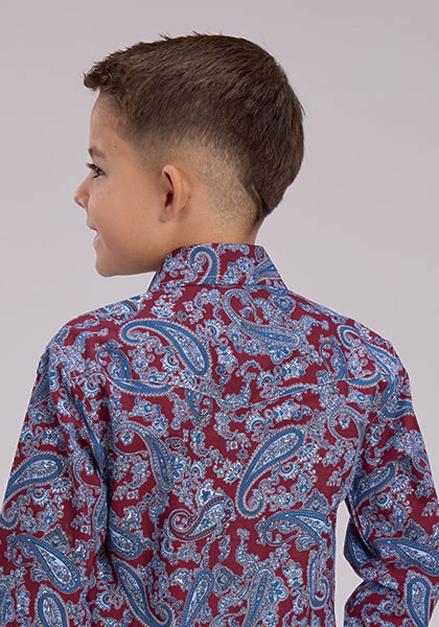 Roper Boys Heritage Paisley Long Sleeve Snap Western Shirt