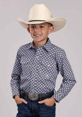 Boys Roper Baseball Foulard Long Sleeve Snap Shirt - Roper - Flyclothing LLC