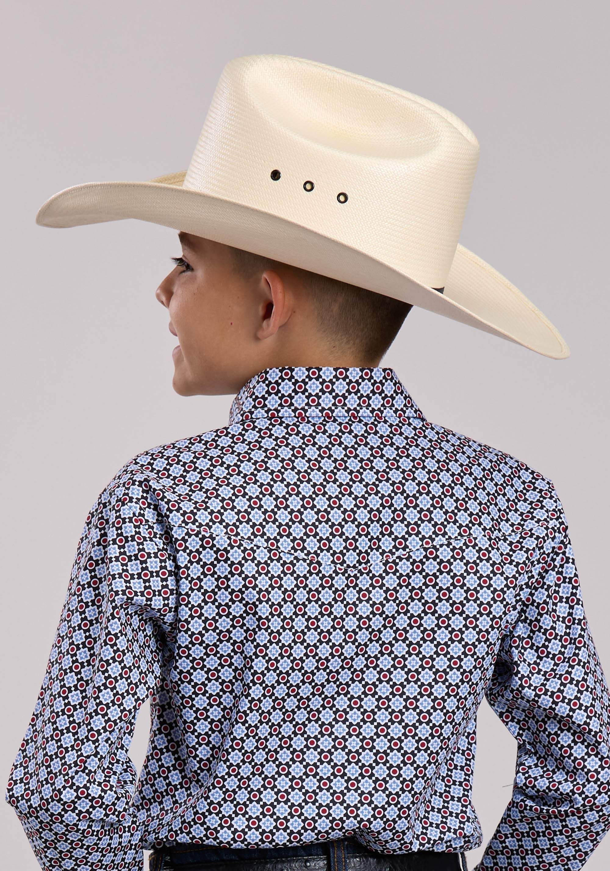 Boys Roper Baseball Foulard Long Sleeve Snap Shirt - Roper - Flyclothing LLC