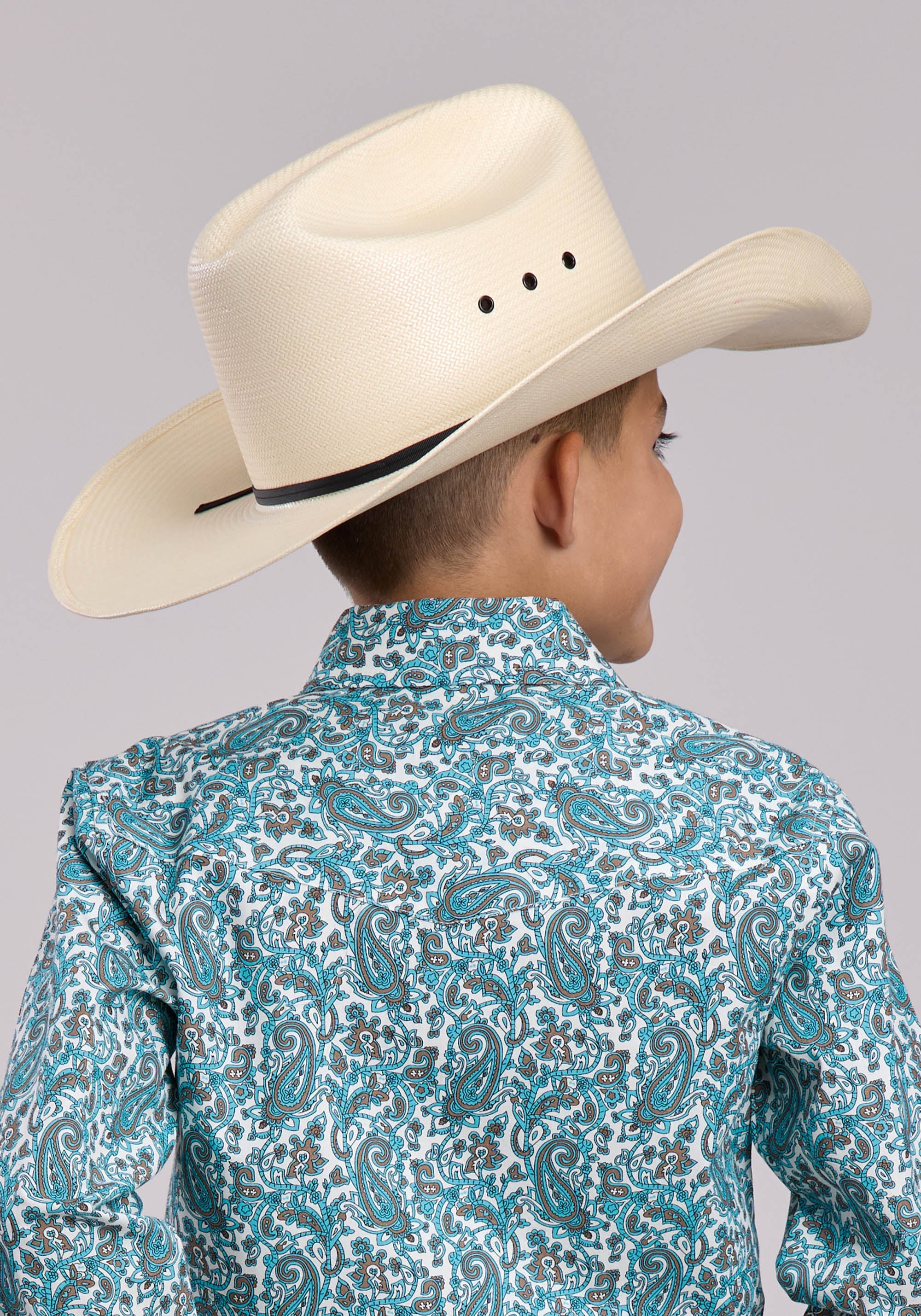 Boys Roper Trail Paisley Long Sleeve Snap Shirt