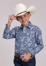 Boys Roper Windy Paisley Long Sleeve Snap Shirt