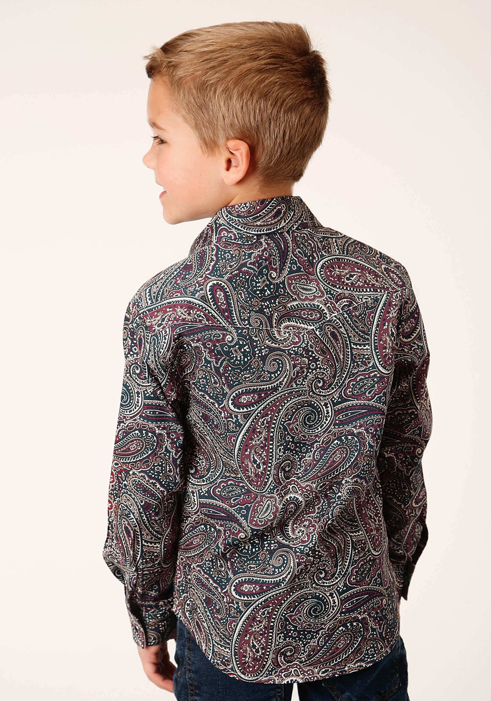 Roper Boys Long Sleeve Snap Old Time Paisley Western Shirt - Roper - Flyclothing LLC