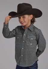 Roper Boys Acorn Foulard Long Sleeve Snap Western Shirt - Roper - Flyclothing LLC