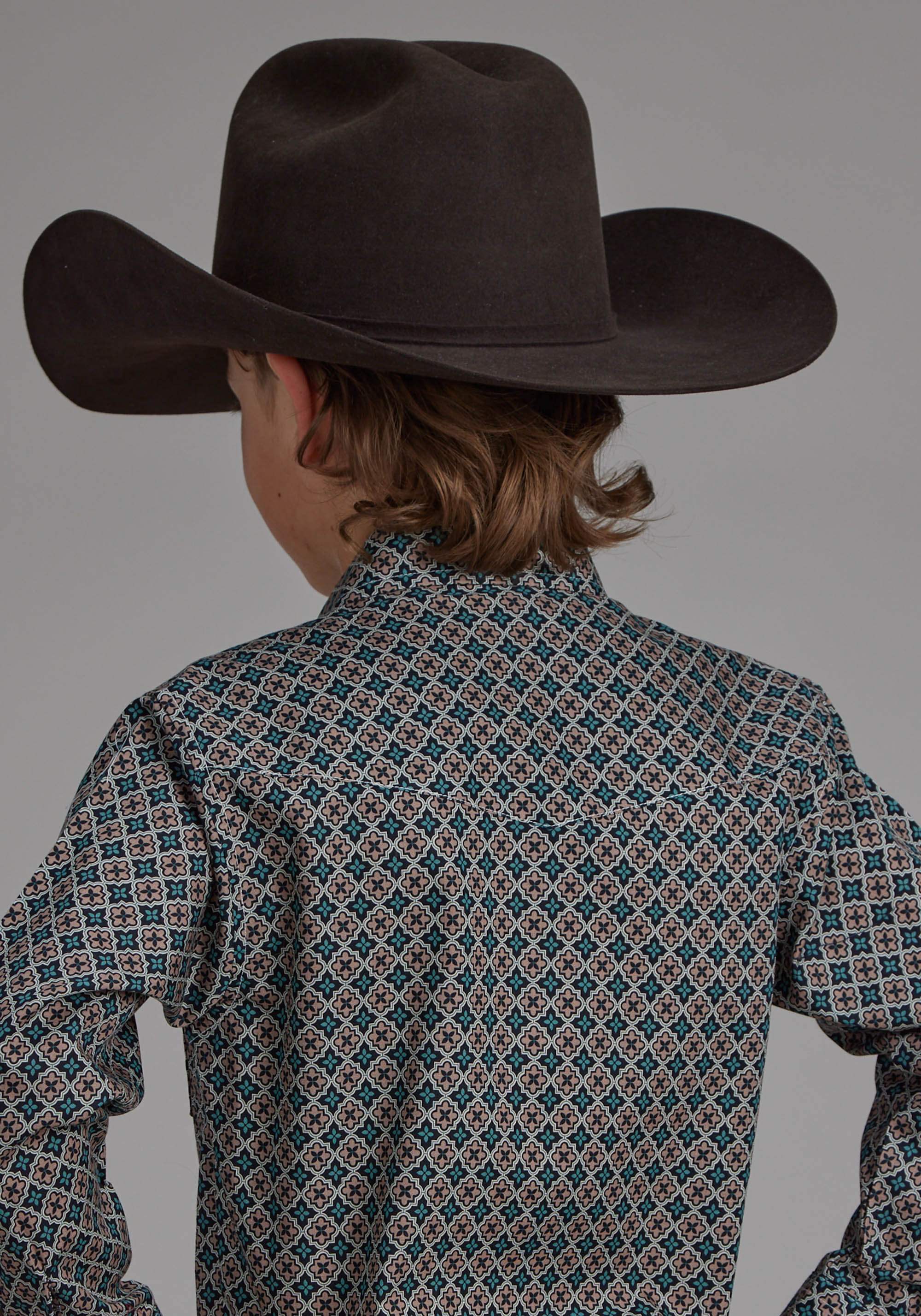 Roper Boys Acorn Foulard Long Sleeve Snap Western Shirt - Roper - Flyclothing LLC