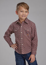 Roper Boys Highway Foulard Long Sleeve Snap Western Shirt