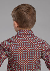 Roper Boys Highway Foulard Long Sleeve Snap Western Shirt