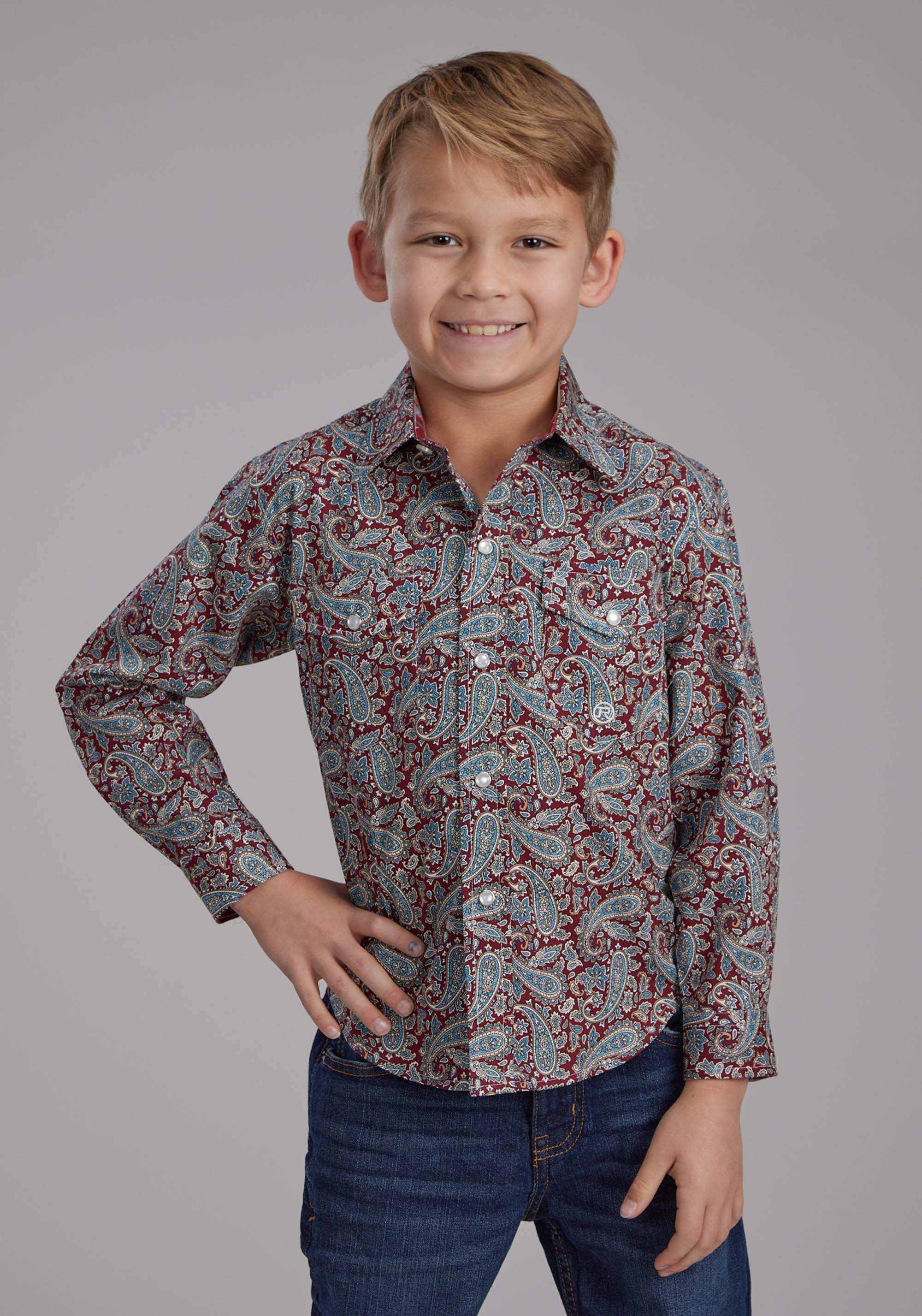 Roper Boys Orchard Paisley Long Sleeve Snap Western Shirt - Roper - Flyclothing LLC
