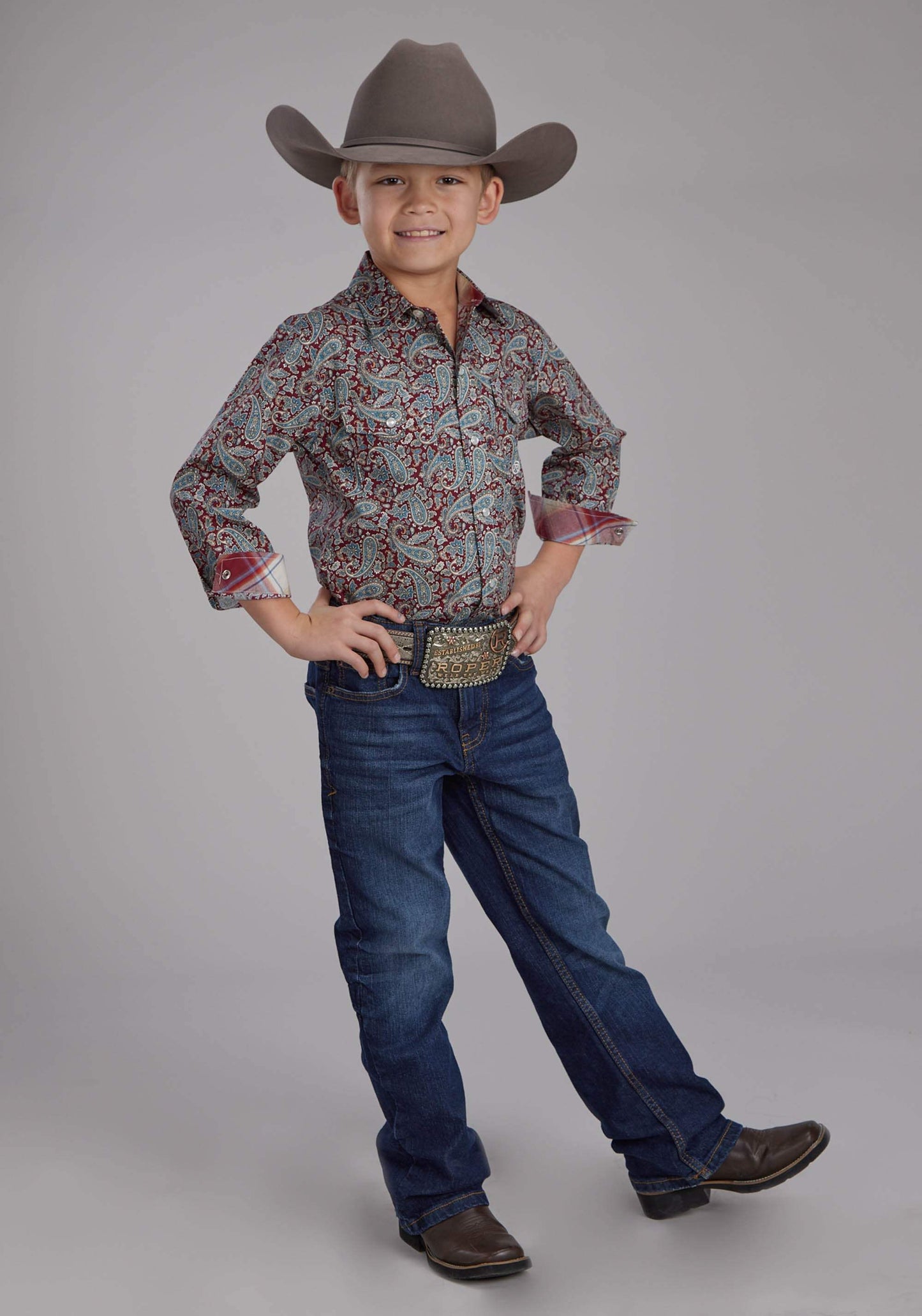 Roper Boys Orchard Paisley Long Sleeve Snap Western Shirt - Roper - Flyclothing LLC