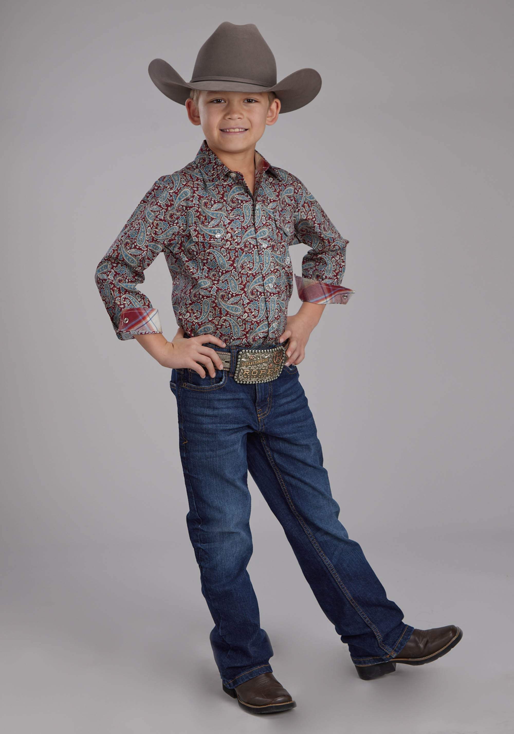 Roper Boys Orchard Paisley Long Sleeve Snap Western Shirt - Roper - Flyclothing LLC