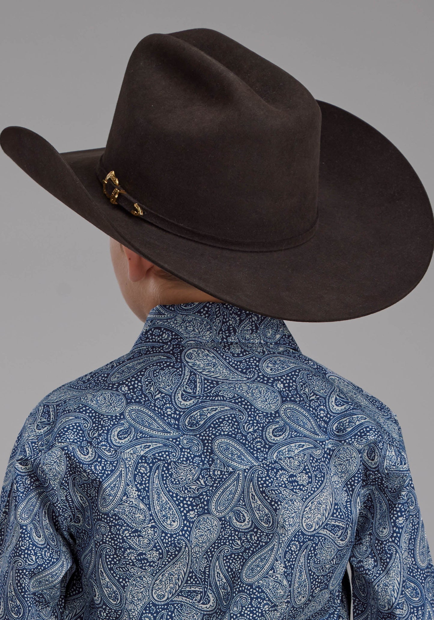 Roper Boys River Paisley Long Sleeve Snap Western Shirt