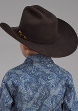 Roper Boys River Paisley Long Sleeve Snap Western Shirt