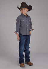 Roper Boys Diamond Eye Geo Long Sleeve Snap Western Shirt - Roper - Flyclothing LLC