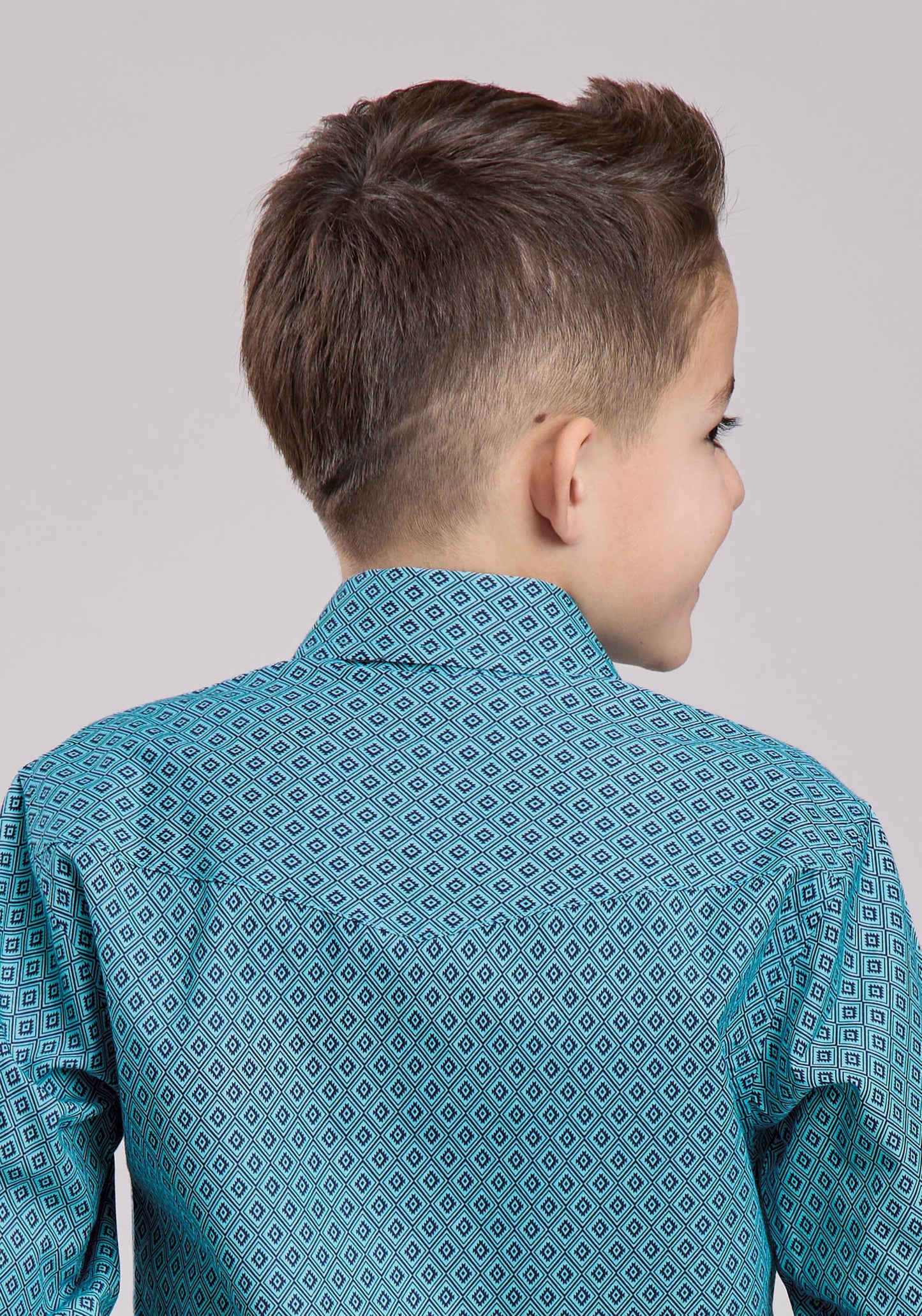 Boys Roper Aztec Diamond Geo Long Sleeve Snap Shirt