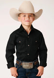Roper Boys Long Sleeve Snap Solid Poplin Western Model  Western Shirt - Roper