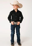 Roper Boys Long Sleeve Snap Solid Poplin Western Model  Western Shirt - Roper