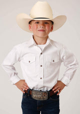 Roper Boys Long Sleeve Snap Solid Poplin Western Model Western Shirt - Roper - Flyclothing LLC