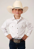 Roper Boys Long Sleeve Snap Solid Poplin Western Model  Western Shirt - Roper