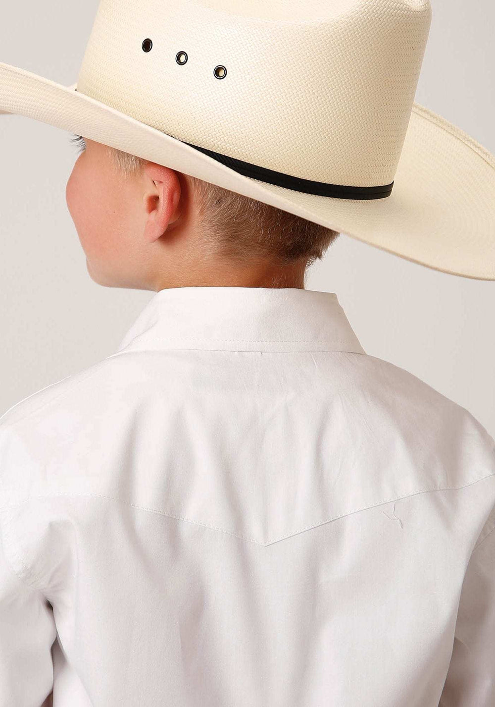 Roper Boys Long Sleeve Snap Solid Poplin Western Model Western Shirt - Roper - Flyclothing LLC